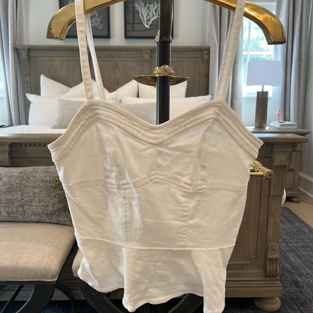 Agua White Denim Top